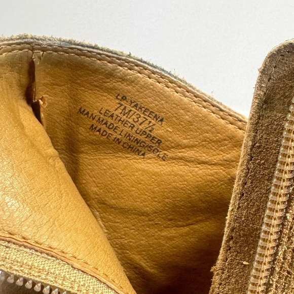 Lucky Brand Yakeena Tan Suede Leather Wedge Booties Size 7M - Picture 8 of 13